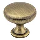 Elements [3910-AB] Die Cast Zinc Cabinet Knob - Madison Series - Brushed Antique Brass Finish - 1 3/16&quot; Dia.