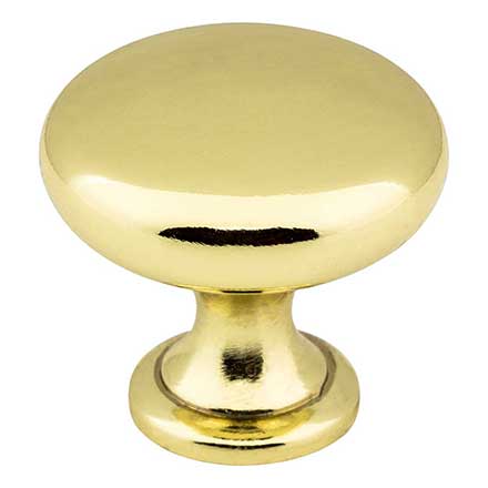 Elements [3910-PB] Die Cast Zinc Cabinet Knob - Madison Series - Polished Brass Finish - 1 3/16&quot; Dia.