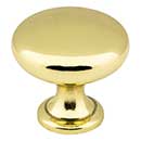 Elements [3910-PB] Die Cast Zinc Cabinet Knob - Madison Series - Polished Brass Finish - 1 3/16&quot; Dia.