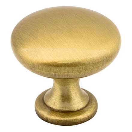 Elements [3910-SB] Die Cast Zinc Cabinet Knob - Madison Series - Satin Brass Finish - 1 3/16" Dia.