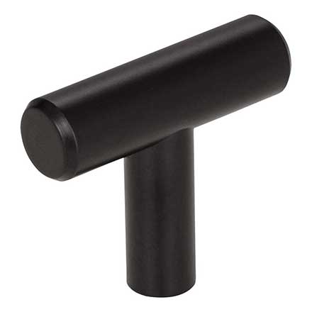 Elements [40MB] Plated Steel Cabinet T-Knob - Naples Series - Matte Black Finish - 1 9/16&quot; L