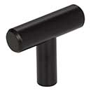 Elements [40MB] Plated Steel Cabinet T-Knob - Naples Series - Matte Black Finish - 1 9/16&quot; L