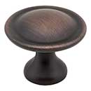 Elements [647DBAC] Die Cast Zinc Cabinet Knob - Watervale Series - Brushed Oil Rubbed Bronze Finish - 1 1/8&quot; Dia.