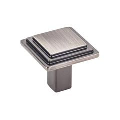Elements [351BNBDL] Die Cast Zinc Cabinet Knob - Calloway Series - Brushed Pewter Finish - 1 1/8&quot; Sq.