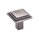 Elements [351BNBDL] Die Cast Zinc Cabinet Knob - Calloway Series - Brushed Pewter Finish - 1 1/8" Sq.
