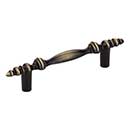 Elements [1018-AB] Die Cast Zinc Cabinet Pull Handle - Kingsport Series - Standard Size - Brushed Antique Brass Finish - 3" C/C - 4 7/16" L