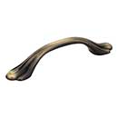 Elements [3208AB] Die Cast Zinc Cabinet Pull Handle - Kingsport Series - Standard Size - Brushed Antique Brass Finish - 3" C/C - 4 1/4" L