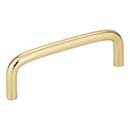 Elements [S271-3.5PB] Steel Cabinet Pull Handle - Torino Series - Standard Size - Polished Brass Finish - 3 1/2&quot; C/C - 3 13/16&quot; L