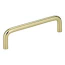 Elements [S271-4PB] Steel Cabinet Pull Handle - Torino Series - Standard Size - Polished Brass Finish - 4&quot; C/C - 4 5/16&quot; L