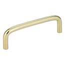 Elements [S271-96PB] Steel Cabinet Pull Handle - Torino Series - Standard Size - Polished Brass Finish - 96mm C/C - 4 1/16&quot; L