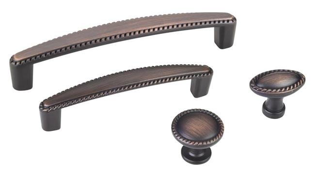 Brushed Oil Rubbed Bronze Finish - Lindos Series Decorative Cabinet  Hardware Collection - Elements Collection by Hardware Resources