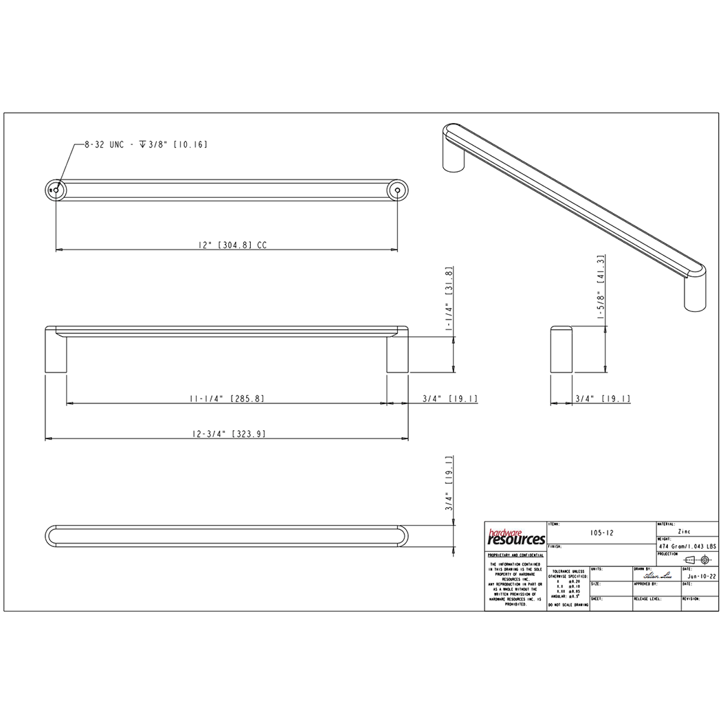 Elements 105-12 Appliance Pull