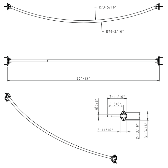 Elements SR02 Shower Curtain Rod