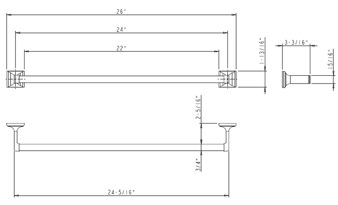 Elements Bathroom Towel Bar Elements Bathroom Towel Bar
