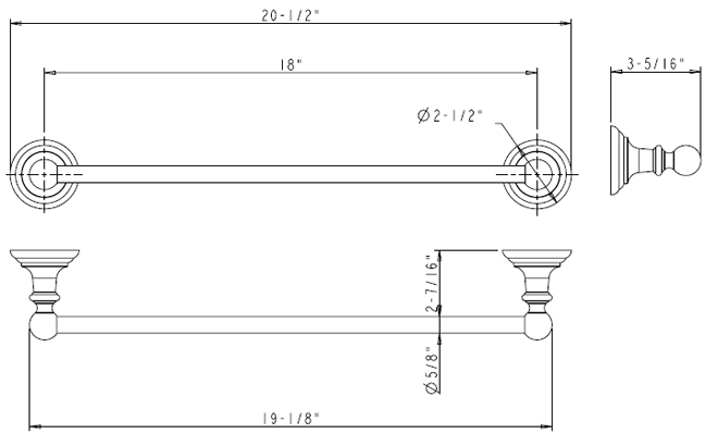 Elements Bathroom Towel Bar