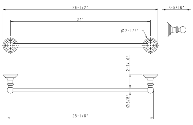 Elements Bathroom Towel Bar