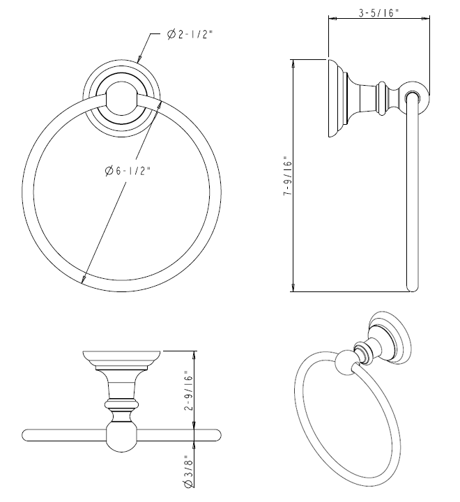 Elements Bathroom Towel Ring