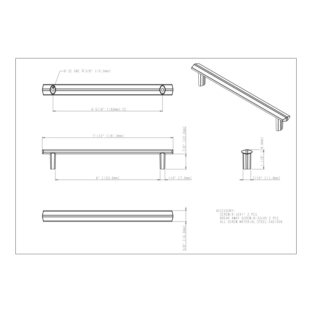 Elements 641-160 Cabinet Pull