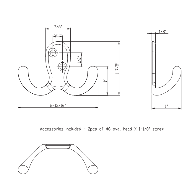 Elements YD15-187 Wall Hook Elements YD15-187 Wall Hook