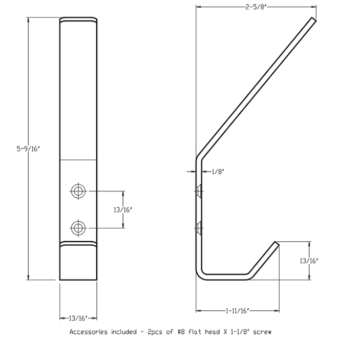 Elements YD35-556PSS Wall Hook