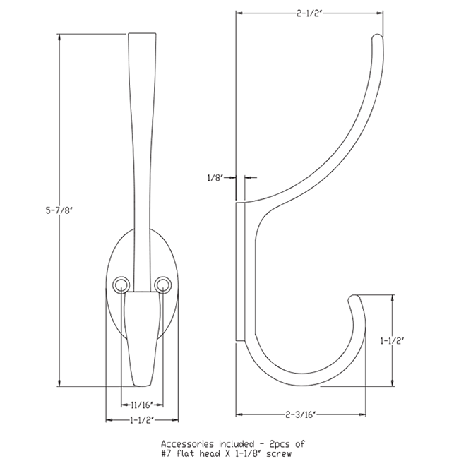 Elements YD55-587DBAC Wall Hook