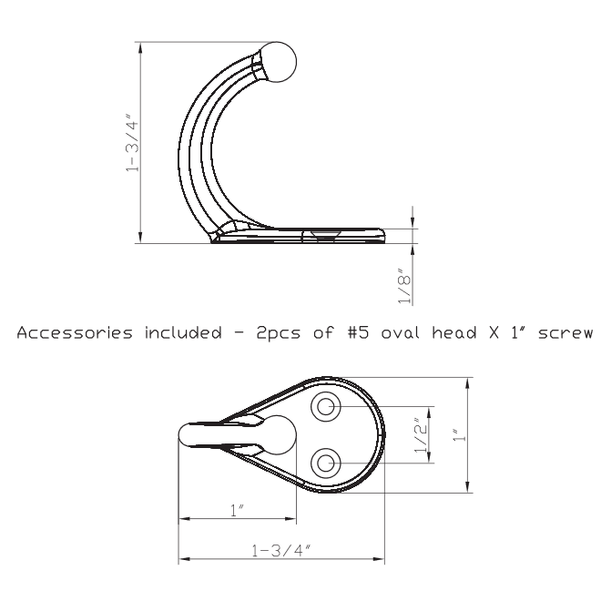 Elements YS05-175PC Wall Hook Elements YS05-175PC Wall Hook