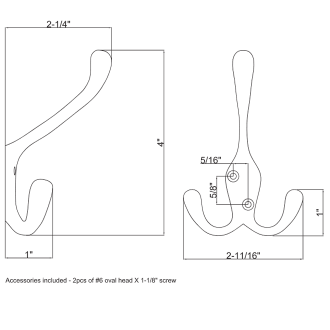 Elements YT40-400SN Wall Hook