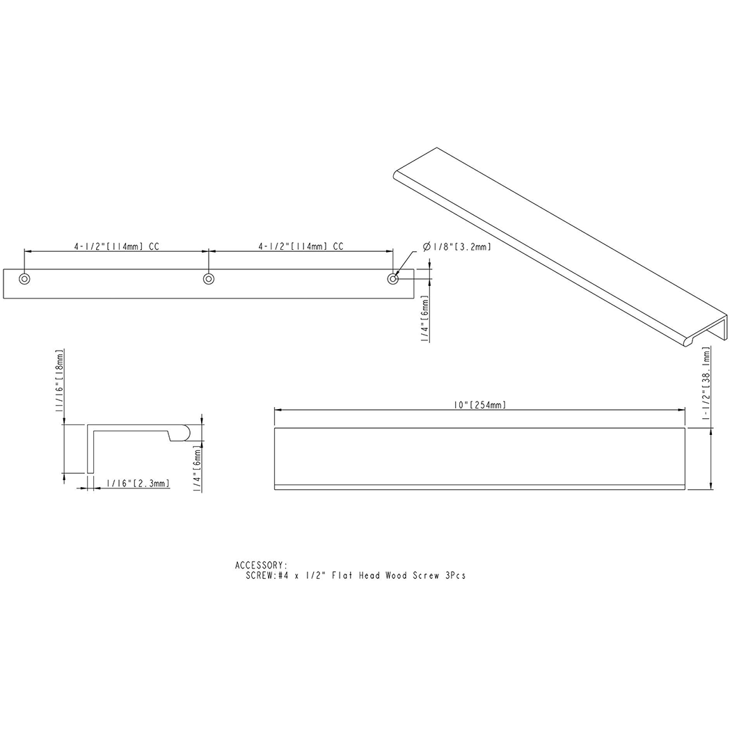 Elements A500-10 Edge Pull Elements A500-10 Edge Pull