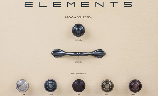 Elements Arcadia Series Decorative Cabinet & Drawer Hardware