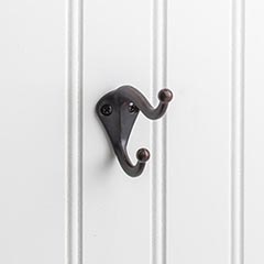 Elements [YD10-231DBAC] Die Cast Zinc Wall Hook - Double - Brushed Oil Rubbed Bronze Finish - 2 5/16&quot; L