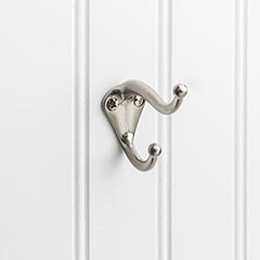 Elements [YD10-231SN] Die Cast Zinc Wall Hook - Double - Satin Nickel Finish - 2 5/16&quot; L