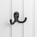 Elements [YD15-187DBAC] Die Cast Zinc Wall Hook - Two Prong - Brushed Oil Rubbed Bronze Finish - 1 7/8" L