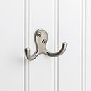 Elements [YD15-187SN] Die Cast Zinc Wall Hook - Two Prong - Satin Nickel Finish - 1 7/8" L