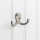 Elements [YD15-187SN] Die Cast Zinc Wall Hook - Two Prong - Satin Nickel Finish - 1 7/8&quot; L