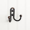 Elements [YD25-256DBAC] Die Cast Zinc Wall Hook - Double Flare - Brushed Oil Rubbed Bronze Finish - 2 9/16" L