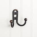 Elements [YD25-256DBAC] Die Cast Zinc Wall Hook - Double Flare - Brushed Oil Rubbed Bronze Finish - 2 9/16&quot; L