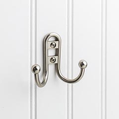 Elements [YD25-256SN] Die Cast Zinc Wall Hook - Double Flare - Satin Nickel Finish - 2 9/16&quot; L