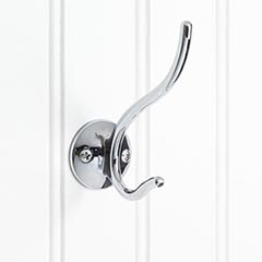 Elements [YD30-381PC] Die Cast Zinc Wall Hook - Double - Polished Chrome Finish - 3 9/16&quot; L