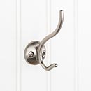 Elements [YD30-381SN] Die Cast Zinc Wall Hook - Double - Satin Nickel Finish - 3 9/16" L