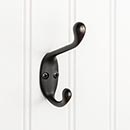 Elements [YD40-337DBAC] Die Cast Zinc Wall Hook - Double - Brushed Oil Rubbed Bronze Finish - 3 3/8" L