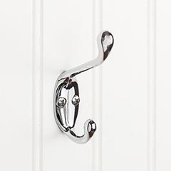 Elements [YD40-337PC] Die Cast Zinc Wall Hook - Double - Polished Chrome Finish - 3 3/8&quot; L