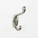 Elements [YD40-337SN] Die Cast Zinc Wall Hook - Double - Satin Nickel Finish - 3 3/8" L