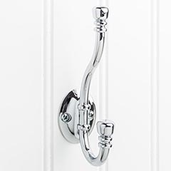 Elements [YD50-518PC] Die Cast Zinc Wall Hook - Double - Polished Chrome Finish - 5 3/16&quot; L