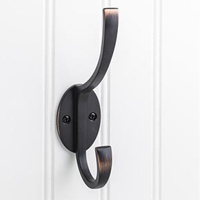 Elements [YD55-587DBAC] Die Cast Zinc Wall Hook - Double - Brushed Oil Rubbed Bronze Finish - 5 7/8" L
