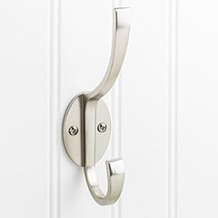 Elements [YD55-587SN] Die Cast Zinc Wall Hook - Double - Satin Nickel Finish - 5 7/8&quot; L