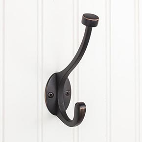 Elements [YD60-550DBAC] Die Cast Zinc Wall Hook - Double - Brushed Oil Rubbed Bronze Finish - 5 1/2" L
