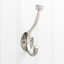 Elements [YD60-550SN] Die Cast Zinc Wall Hook - Double - Satin Nickel Finish - 5 1/2&quot; L