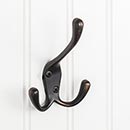 Elements [YT40-400DBAC] Die Cast Zinc Wall Hook - Triple - Brushed Oil Rubbed Bronze Finish - 4" L