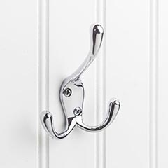 Elements [YT40-400PC] Die Cast Zinc Wall Hook - Triple - Polished Chrome Finish - 4&quot; L