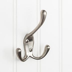 Elements [YT40-400SN] Die Cast Zinc Wall Hook - Triple - Satin Nickel Finish - 4" L